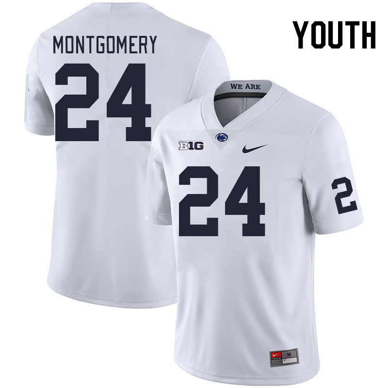 Youth #24 London Montgomery Penn State Nittany Lions College Football Jerseys Stitched Sale-White